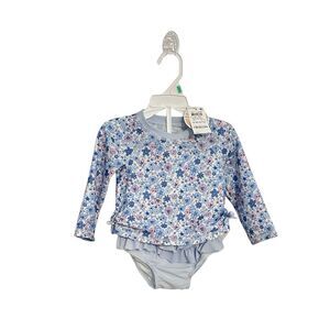 NWT baby girl 2 pc swimwear floral long sleeve 18M